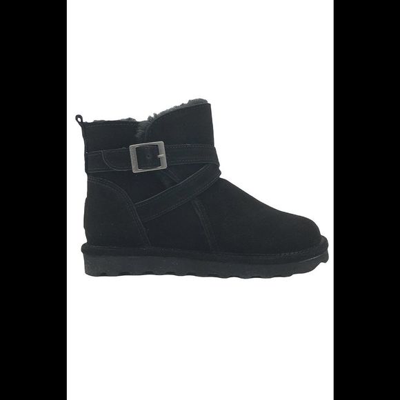 BEARPAW Shoes - BEARPAW Emersyn Suede Boot with NeverWet Black - Wide